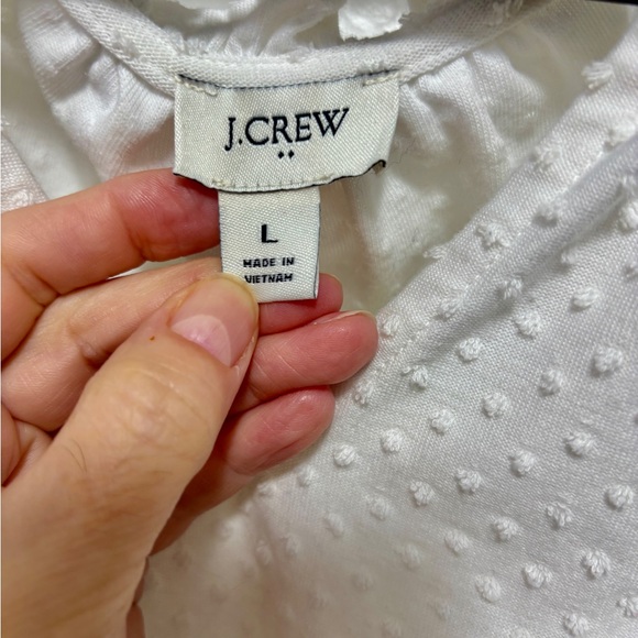 🌺 J. Crew White Textured Ruffle Blouse - Picture 4 of 4